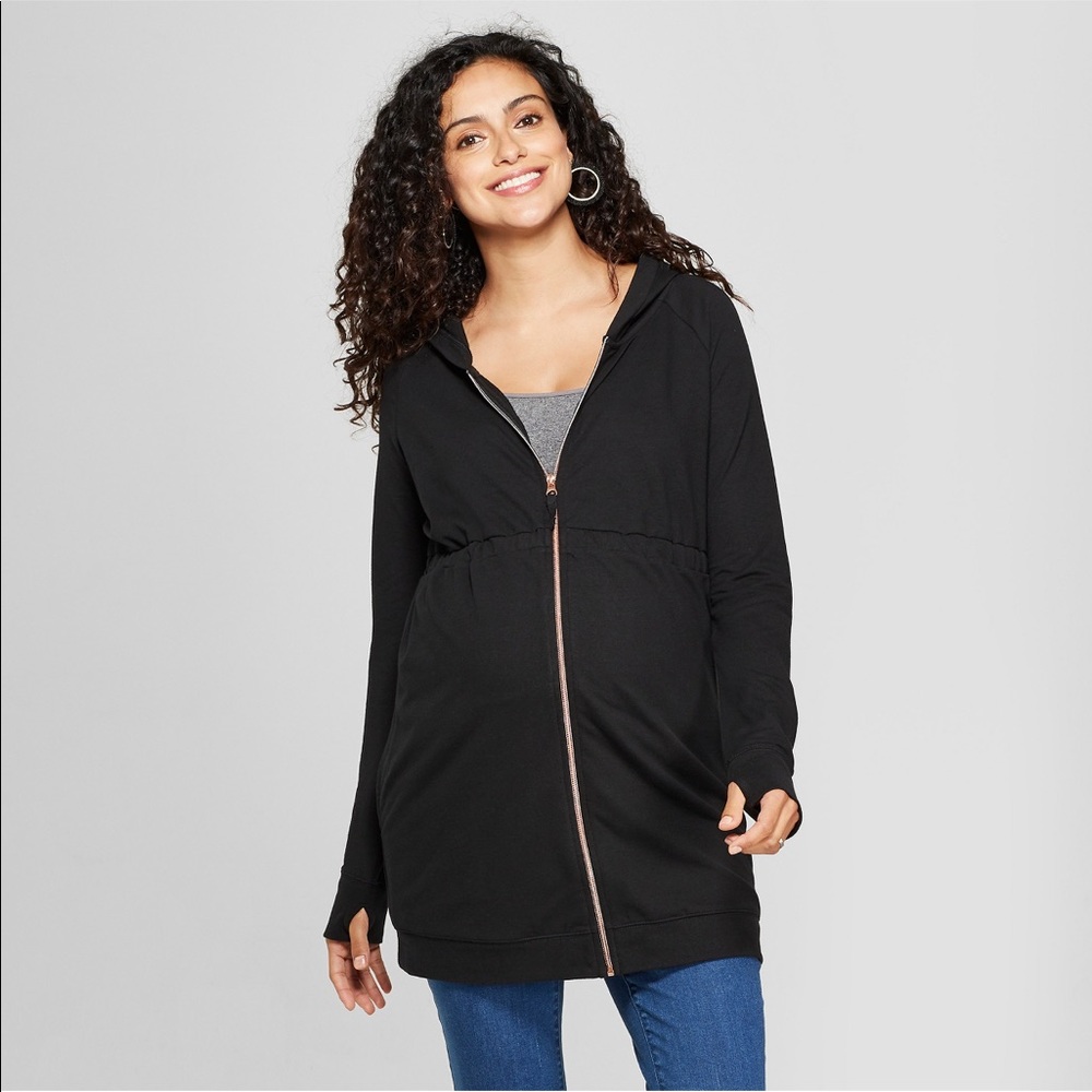 MATERNITY Long Sleeve Zip-Hoodie